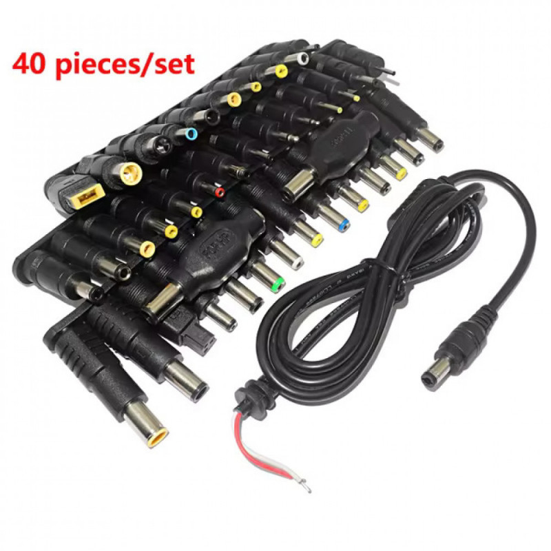 40 pcs Universal Laptop Ac Dc Jack Power Supply Adapter Connector Plug AC DC Conversion Head Jack Charger Connectors