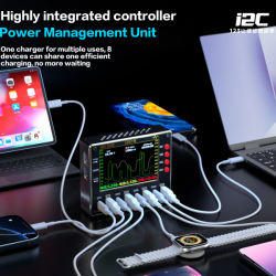 i2C C08 Flash Charger 8 Ports Fast Charging Station for Phone Laptop i2C C08 Flash Charger 8 Ports Fast Charging Station for Phone Laptop