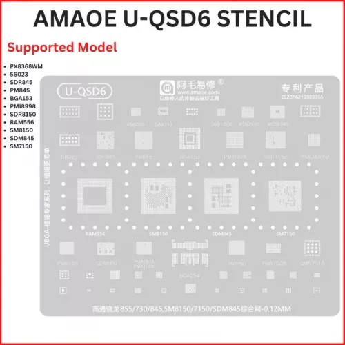 Amaoe U-QSD6 BGA Stencil For Qualcomm CPU SM8150/ SM7150/ SDM845/ RAM556
