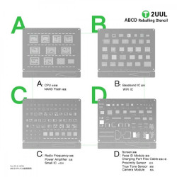 2UUL BG01 ABCD Reballing Stencil for iPh 8-16PM (4pcs/pack) 2UUL BG01 ABCD Reballing Stencil for iPh 8-16PM (4pcs/pack)
