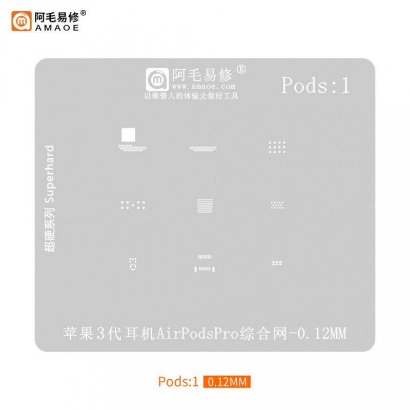 Amaoe pods1 BGA Reballing Stencil for Air pods Pro Phone 3rd Generation