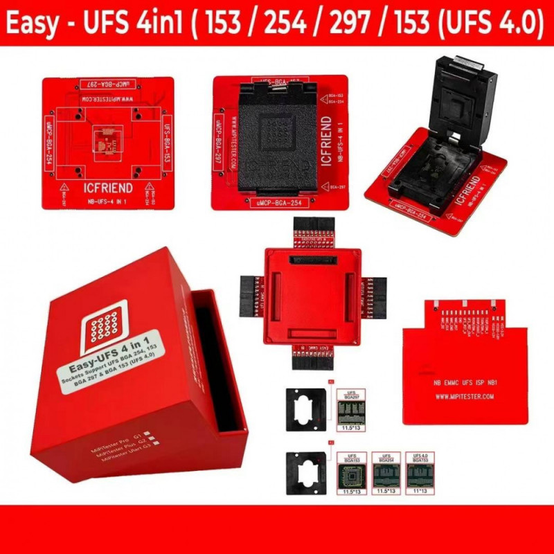 EASY JTAG PLUS UFS 4IN1 SOCKET ( BGA 254 + BGA 153 + BGA 297 + BGA 153{UFS 4.0} )