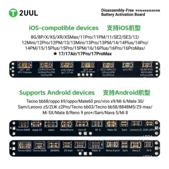 2uul BT05 Disassembly-Free Battery Activation Board for iPhone 8G to 17Pro Max & Most Android