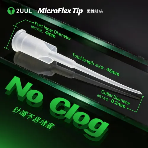 2uul CS10 MicroFlex Tip Soft Flexible Precision Dispensing Needle Tips - 50Pcs