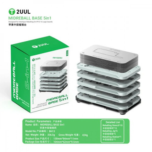 2UUL BH13 MidReball Base 5 in 1 for iPhone 12-16PM Boards Reballing