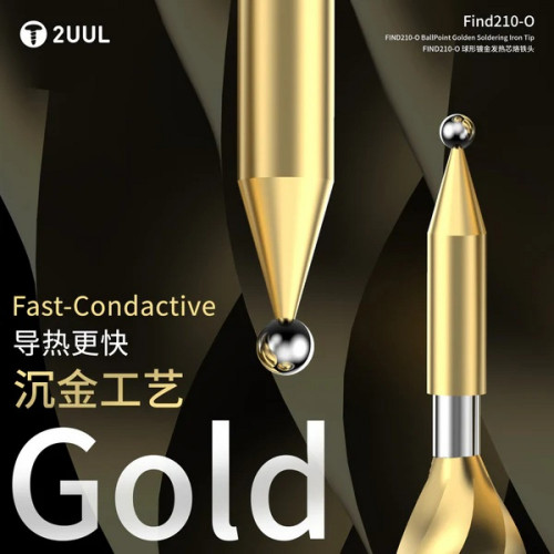 2UUL FD15 Find210-O BallPoint Golden Soldering Iron Tip (1 Pack)