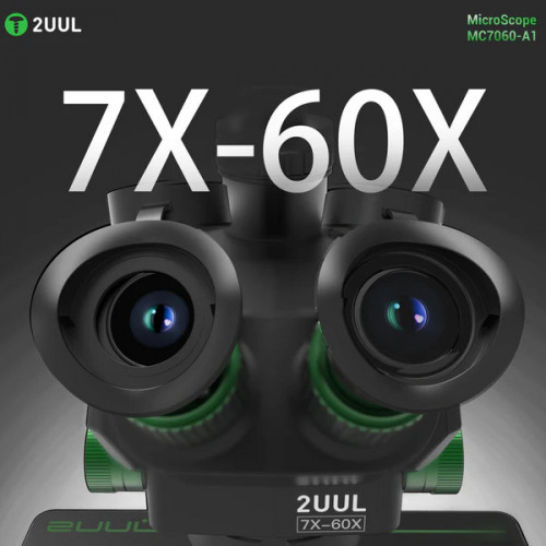 2UUL MC7060-A1 7-60X Trinocular Microscope for PCB Micro-Work