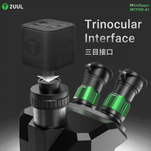 2UUL MC7060-A1 7-60X Trinocular Microscope for PCB Micro-Work