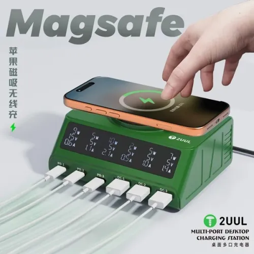 2uul PC11 110W Multi-Port PD + QC Desktop Charging Station with 15W Wireless Charging
