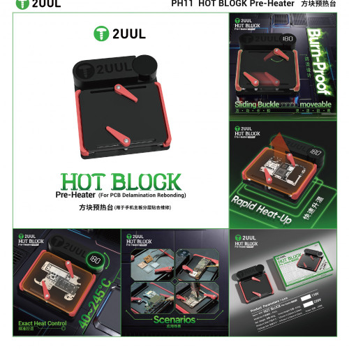 2UUL PH11 HOT-BLOCK Preheater for PCB Delamination Rebonding