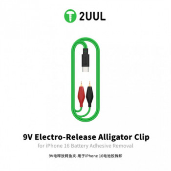 2uul PW03 9V Electro-Release Alligator Clip with Type-C Port for iPhone 16 Battery Adhesive Removal