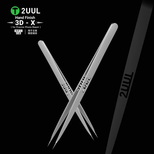 2UUL TW02 Hand Finish 3D-X Ornate-Patterned Tweezer for Phone Repair