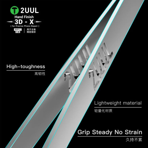 2UUL TW02 Hand Finish 3D-X Ornate-Patterned Tweezer for Phone Repair