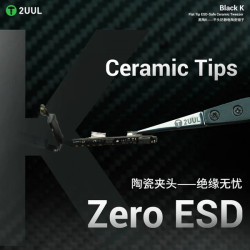 2UUL TW32 Black K Flat Tip ESD-Safe Ceramic Tweezer