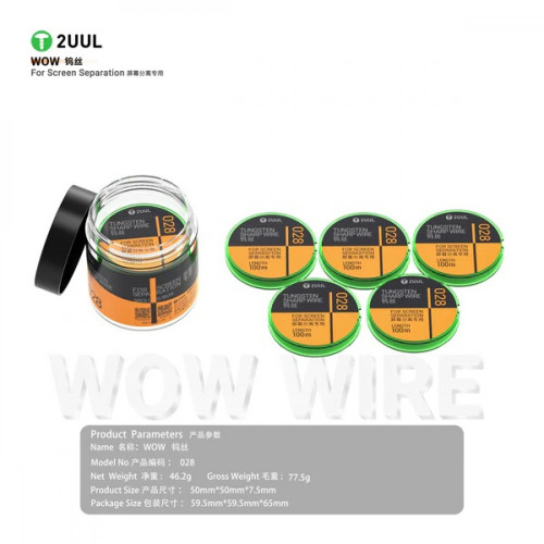 2UUL WS-028 Tungsten Sharp Wire for Screen Separation 0.028*100M