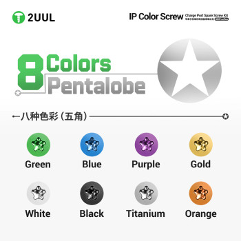 2UUL SC13 IP Color Screw Charge Port Spare Screw Kit (360pcs/Box)