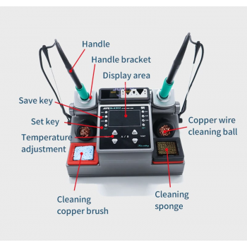 AIFEN-A902 Intelligent Double Welding Station With C210/C115 C245 Electric Soldering Iron Station for Phone PCB Repair
