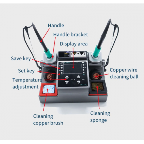 AIFEN-A902 Intelligent Double Welding Station With C210/C115 C245 Electric Soldering Iron Station for Phone PCB Repair