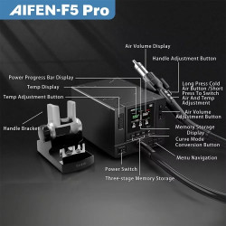Aifen F5 Pro Heatgun Station 1000W Color Digital Display Industrial-Grade Hot Air Gun BGA Rework Station