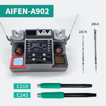 AIFEN-A902 Intelligent Double Welding Station With C210/C115 C245 Electric Soldering Iron Station for Phone PCB Repair