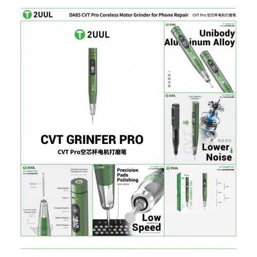 2UUL DA85 CVT Pro Coreless Motor Grinder for Phone Repair