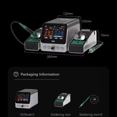TBK-310 Multifunctional Intelligent Double-station Soldering Iron Station with Wireless Charging