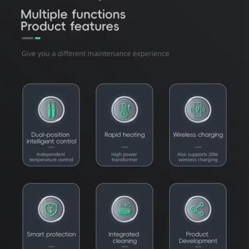 TBK-310 Multifunctional Intelligent Double-station Soldering Iron Station with Wireless Charging