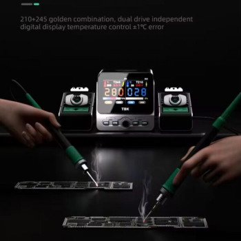 TBK-310 Multifunctional Intelligent Double-station Soldering Iron Station with Wireless Charging