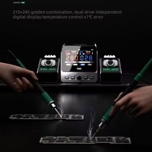 TBK-310 Multifunctional Intelligent Double-station Soldering Iron Station with Wireless Charging