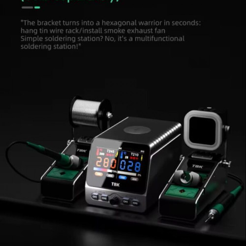 TBK-310 Multifunctional Intelligent Double-station Soldering Iron Station with Wireless Charging