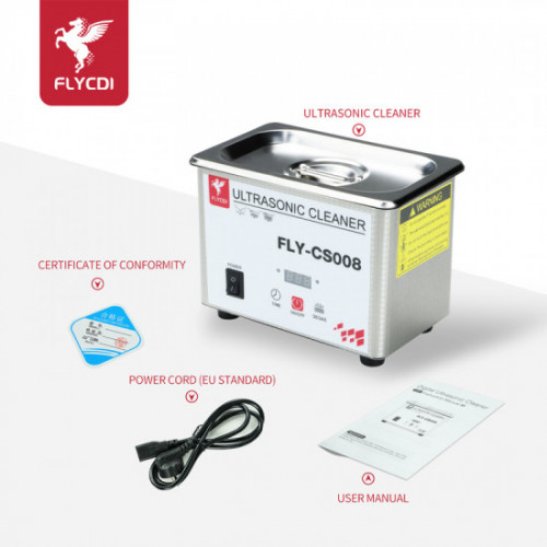 FLY-CS008 0.8L Ultrasonic Cleaner For Motherboard Glasses Watches Deep Cleaning Repair Tools