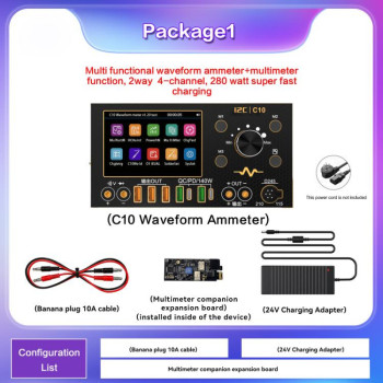 I2C C10 Ultra-high Precision Digital Waveform Ammeter 0-36V Input with Charge Detection/ Voltage Measurement
