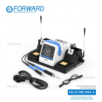 Forward FW-S2 Pro Max A Series Precise Temperature Control Double Station Soldering Station