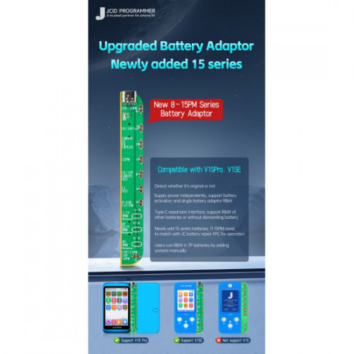 JC V1SE / V1S Pro Battery Adaptor for iPhone 8 - 15 Pro Max