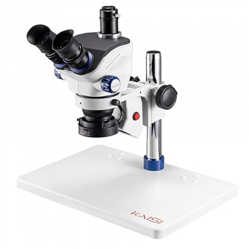 kaisi TX-350E Professional Soldering Microscope,Trinocular Stereo Zoom Microscope, WF10x23 Eyepieces, 7X-50X Magnification,Stereo Microscope for Electronics Repair