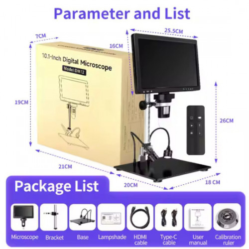 Koocu KC-HD31 10.1-Inch HD Display Microscope With 50X-1500X Continuous Magnification