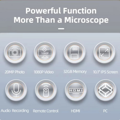Koocu KC-HD31 10.1-Inch HD Display Microscope With 50X-1500X Continuous Magnification
