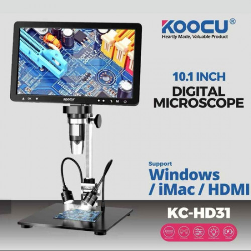 Koocu KC-HD31 10.1-Inch HD Display Microscope With 50X-1500X Continuous Magnification