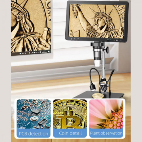 Koocu KC-HD31 10.1-Inch HD Display Microscope With 50X-1500X Continuous Magnification