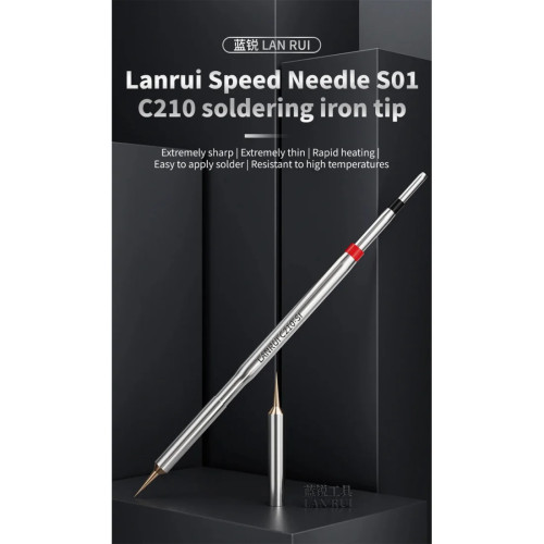 Lanrui S01 C210-SI Soldering Iron Tip with 5Pcs Ultra Sharp Needles for Screen / Motherboard Flying Wire