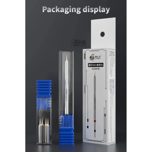 Lanrui S01 C210-SI Soldering Iron Tip with 5Pcs Ultra Sharp Needles for Screen / Motherboard Flying Wire