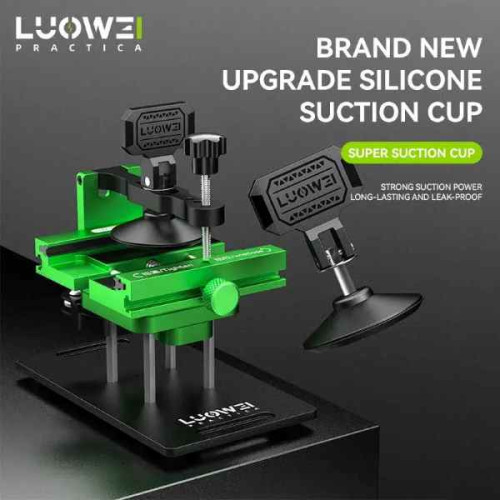 LUOWEI LW-021Pro 2 in 1 360 Rotating Aluminum Alloy Fixing Clip Universal Mobile Phone Repair Fixture Back Glass Removal Tool