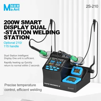 MaAnt Stasis 2S 200W Intelligent Display Dual-Handle Soldering Station Compatible with C115 / C210