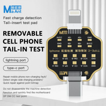 MaAnt Dock Charging USB Flex Test Board GND/VCC/CC/DP/DM Fast Diagnosis Fault For Lightning TYPE-C Port Mobile Phone Repair Test