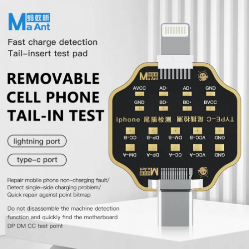 MaAnt Dock Charging USB Flex Test Board GND/VCC/CC/DP/DM Fast Diagnosis Fault For Lightning TYPE-C Port Mobile Phone Repair Test