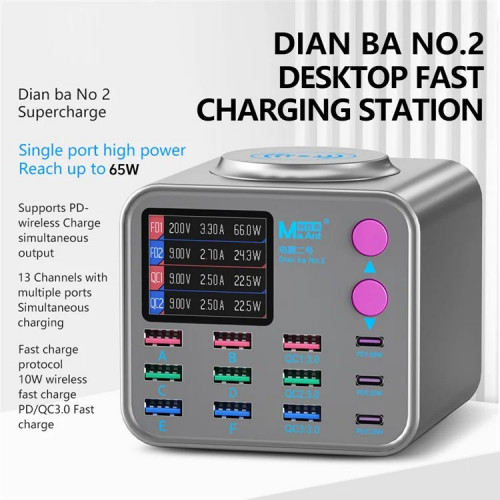 MaAnt Dianba No.2 Digital PD Fast Charger With 13 Ports Wireless Charging