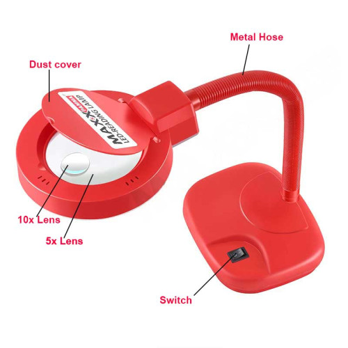 Maxx Pamma 2 in 1 LED Reading Table/Desk Lamp with Illumination Magnifying Glass Reading Lamp