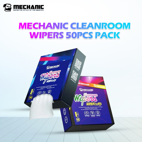 Mechanic Cleanroom Wipers Static-free Fiber Dust-free Wiping Cloth for LCD Screen / Glass - 50Pcs
