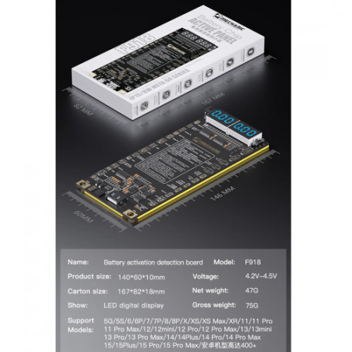 Mechanic F918 Battery Activation Board for iPhone & Android (IP5-15PM)