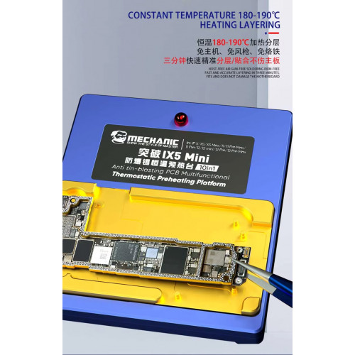 MECHANIC IX5 Mini 10 IN 1 Welding Platform For iPhone X-12 PRO MAX Motherboard Layering Constant Temperature Heating Table